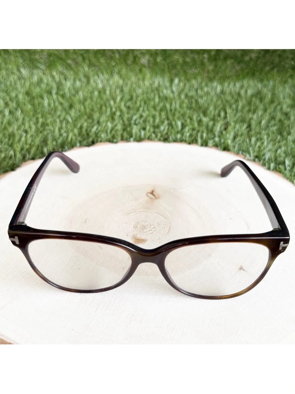 Tom Ford Eyeglasses Cat-Eye Frame TF5291 Havana Brown Green Red Stripe 55-16-140
